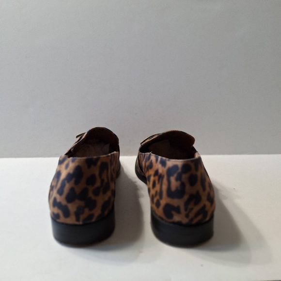 Franco Sarto Brown Black Harrow Leopard Print Preppy Slip On Loafers Size 7 - Picture 9 of 14